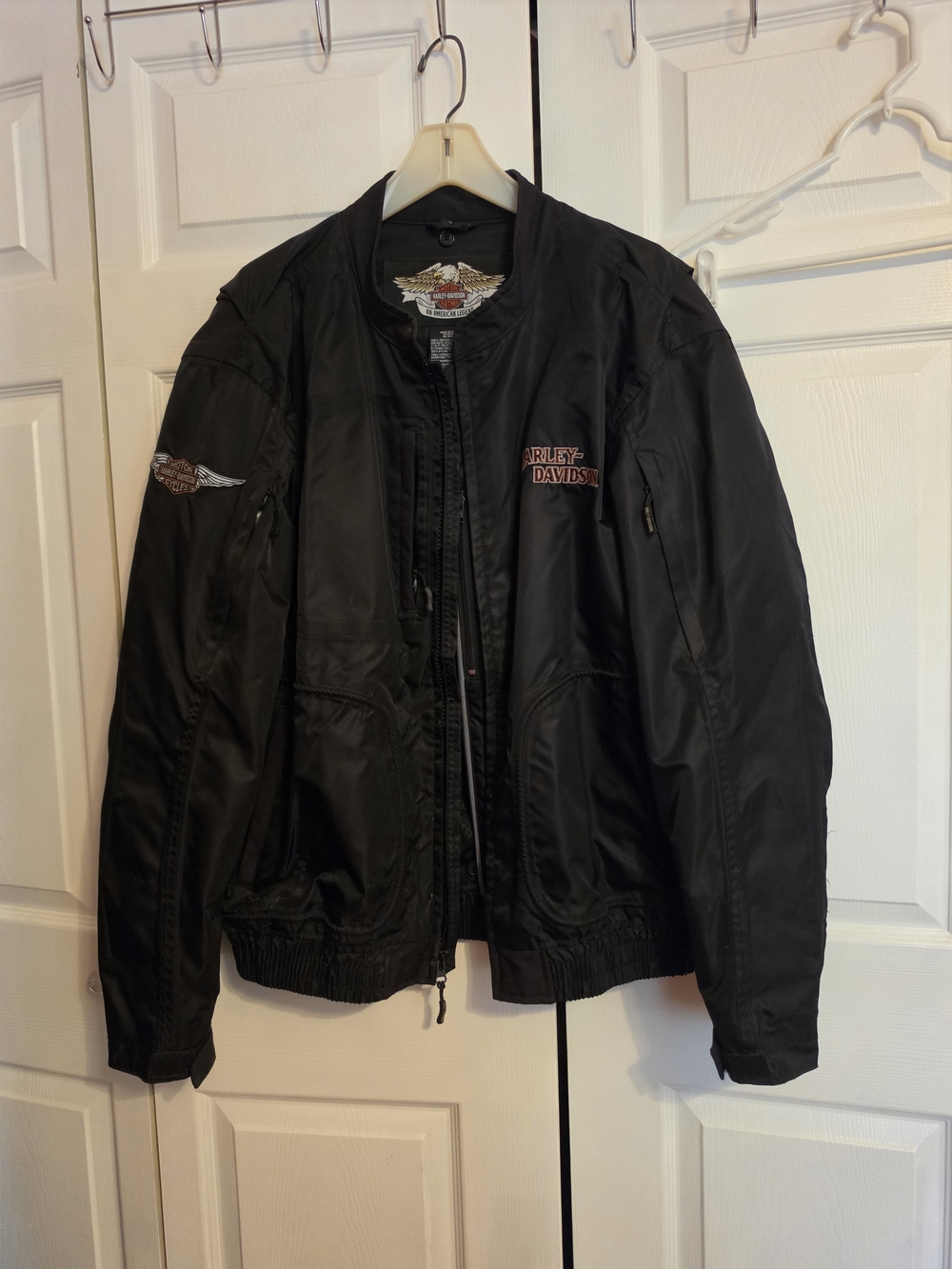 Harley-Davidson Black Motorcycle Jacket with Reflective Logos